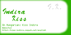 indira kiss business card